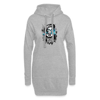 Lady Bones - Hoodie-Kleid - Grau meliert - Vorne