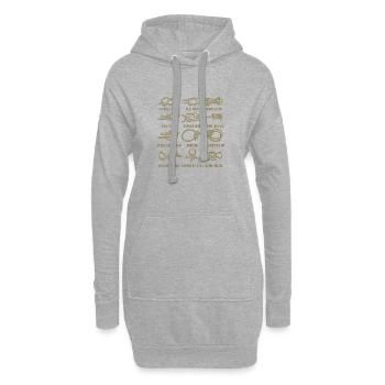 Segeln Segelboot Segelknoten Knotenkunde - Hoodie-Kleid - Grau meliert - Vorne