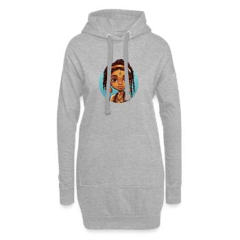 Afro Schwarz Kind Junge Mädchen Ethno Geschenkidee - Hoodie-Kleid - Grau meliert - Vorne