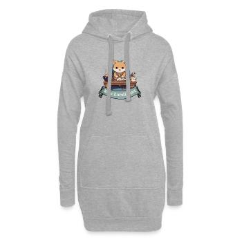 Helden bitte hier einschreiben – RPG Design - Hoodie-Kleid - Grau meliert - Vorne