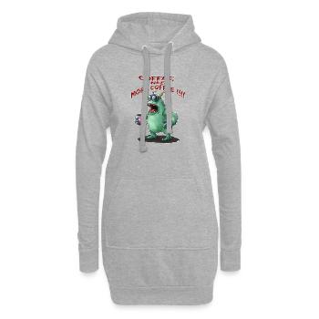 Coffee, I need more Coffee !!! - Hoodie-Kleid - Grau meliert - Vorne
