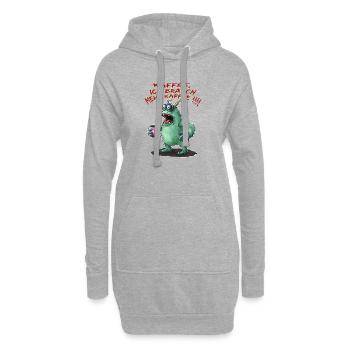 Kaffee, ich brauche mehr Kaffee !!!! - Hoodie-Kleid - Grau meliert - Vorne