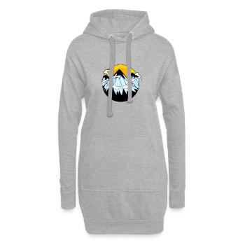 Berg Berge Berggipfel Gipfel - Hoodie-Kleid - Grau meliert - Vorne