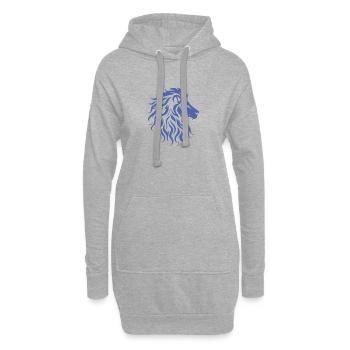 Silhouette majestueuse de tête de lion - Sweat-shirt à capuche long Femme - gris chiné - Devant