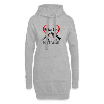 Against War - Gegen Krieg - Hoodie-Kleid - Grau meliert - Vorne