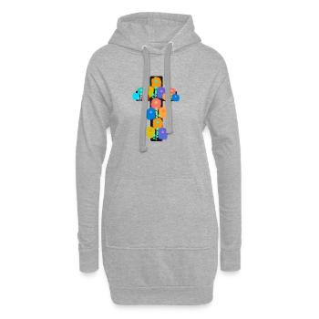 Beerdigung Trauer trauern Erlösung Jesus Erlöser - Hoodie-Kleid - Grau meliert - Vorne