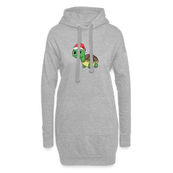 Tortue Noël - Sweat-shirt à capuche long Femme - gris chiné - Devant