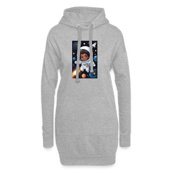 Weltraumkind mit Astronautenanzug - Hoodie-Kleid - Grau meliert - Vorne