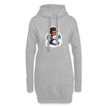 Design de bonhomme de neige adapté aux enfants - Sweat-shirt à capuche long Femme - gris chiné - Devant