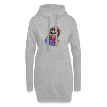Noël Lion - Sweat-shirt à capuche long Femme - gris chiné - Devant