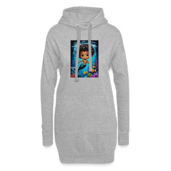 Zauberhafte Meerjungfrau Illustration - Hoodie-Kleid - Grau meliert - Vorne