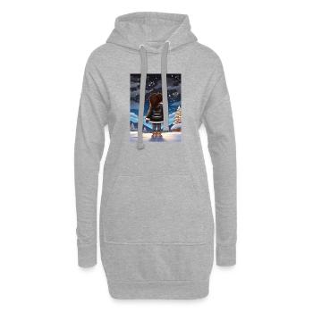 Rêves d’hiver sous les étoiles - Sweat-shirt à capuche long Femme - gris chiné - Devant