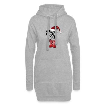 Papa Elf – Lustiges Weihnachtsdesign - Hoodie-Kleid - Grau meliert - Vorne