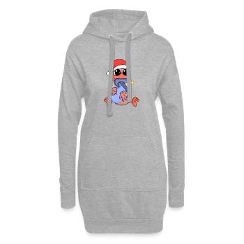 Poulet Bébé Noël - Sweat-shirt à capuche long Femme - gris chiné - Devant