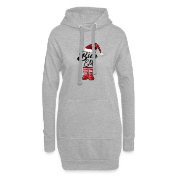Weihnachten Bier Elf - Hoodie-Kleid - Grau meliert - Vorne