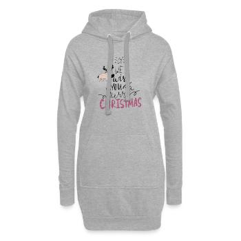 Joyeux Noël Renne - Sweat-shirt à capuche long Femme - gris chiné - Devant