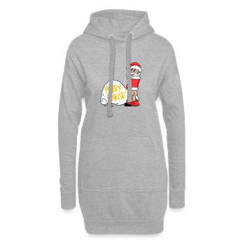 Weihnachtsmann lustig - Hoodie-Kleid - Grau meliert - Vorne