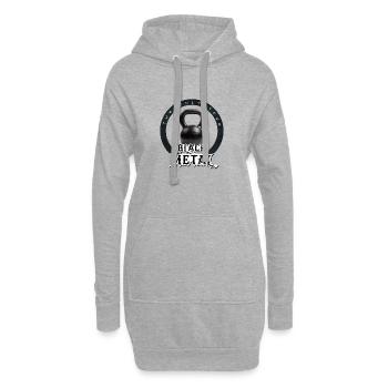 Le seul vrai black metal... kettlebell. Prends-le!! - Sweat-shirt à capuche long Femme - gris chiné - Devant