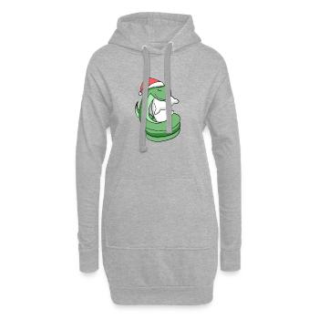 Serpent Mignon Fatigué Noël - Sweat-shirt à capuche long Femme - gris chiné - Devant
