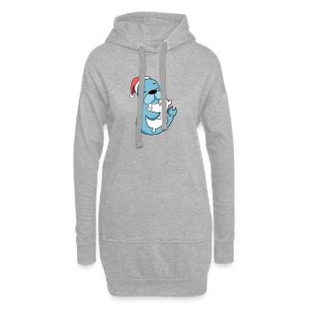 Lion de mer mignon fatigué Noël - Sweat-shirt à capuche long Femme - gris chiné - Devant