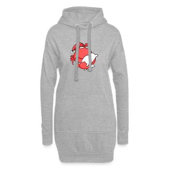 Crabe Mignon Fatigué Noël - Sweat-shirt à capuche long Femme - gris chiné - Devant