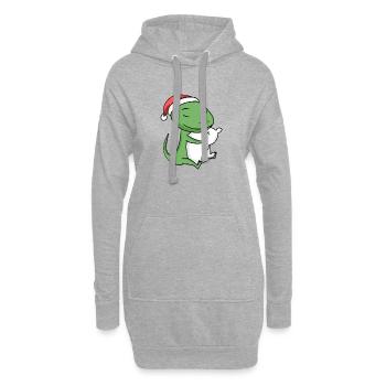 Lézard Mignon Fatigué Noël - Sweat-shirt à capuche long Femme - gris chiné - Devant
