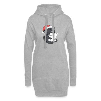 Chat, Mignon, Chat De La Forêt Norvégienne, Fatigué - Sweat-shirt à capuche long Femme - gris chiné - Devant