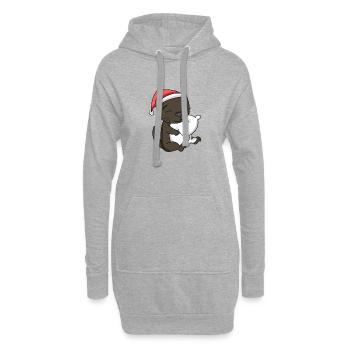 Chat Mignon Havane Chat Fatigué Noël - Sweat-shirt à capuche long Femme - gris chiné - Devant