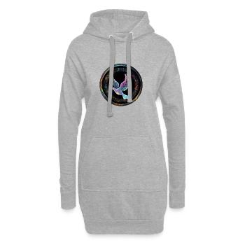 Colombe de la galaxie dans l’anneau étoilé - Sweat-shirt à capuche long Femme - gris chiné - Devant