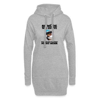 Müde Spruch Verschlafen Schlafen Ausschlafen Faul - Hoodie-Kleid - Grau meliert - Vorne