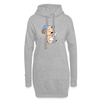 Orignal avec oreiller et bonnet somnolent - Sweat-shirt à capuche long Femme - gris chiné - Devant