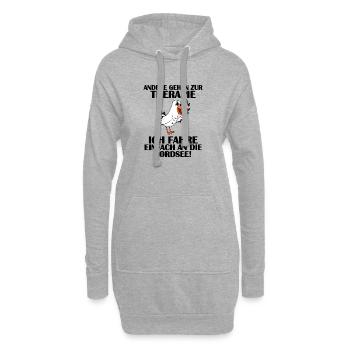Nordsee Spruch - Hoodie-Kleid - Grau meliert - Vorne