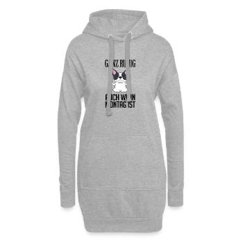 Montag Spruch Yoga Hund - Hoodie-Kleid - Grau meliert - Vorne
