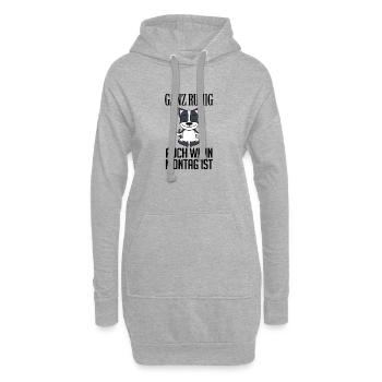Montag Spruch Yoga Hund - Hoodie-Kleid - Grau meliert - Vorne