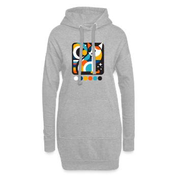 Katze - Hoodie-Kleid - Grau meliert - Vorne