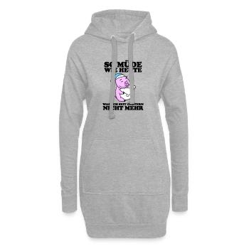 Ausschlafen Müde Spruch lustig Schlafen - Schwein - Hoodie-Kleid - Grau meliert - Vorne