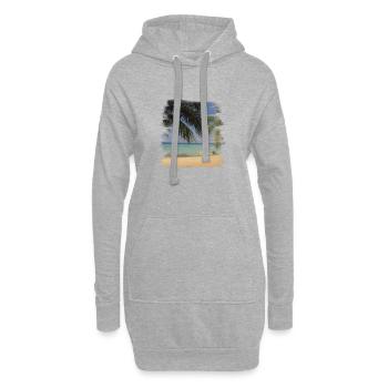 Plage - Sweat-shirt à capuche long Femme - gris chiné - Devant