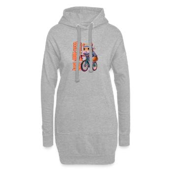 Anime Manga Radsport Hamster - Hoodie-Kleid - Grau meliert - Vorne