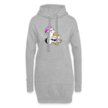 Möwe Müde Ausschlafen Schlafen Mädchen - Hoodie-Kleid - Grau meliert - Vorne