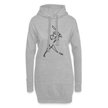 Kricketspieler - Hoodie-Kleid - Grau meliert - Vorne