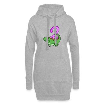 2. Geburtstag Motiv Iguana - zwei Jahre alt - Hoodie-Kleid - Grau meliert - Vorne