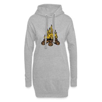 Lagerfeuer - Hoodie-Kleid - Grau meliert - Vorne