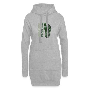 Natural Footprint Umwelt Klima Naturschutz Shirt - Hoodie-Kleid - Grau meliert - Vorne