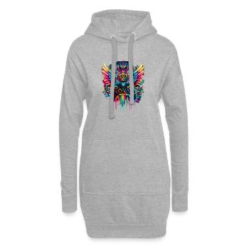 Gaming King Controller Wings Graffiti - Hoodie Dress - heather grey - Front