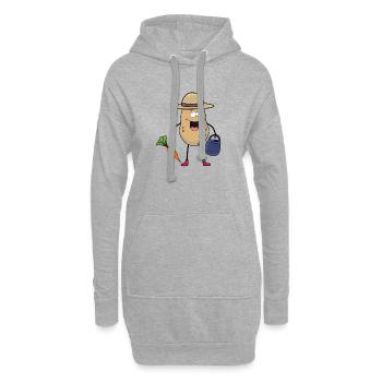 Pomme de terre jardinier arrosoir hobby jardinier navet - Sweat-shirt à capuche long Femme - gris chiné - Devant