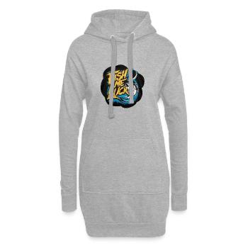 poisson Homme poissonnier Poisson et chance - Sweat-shirt à capuche long Femme - gris chiné - Devant