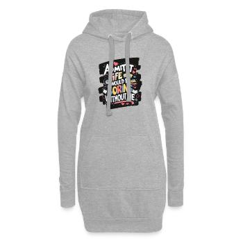 Lustiges pädagogisches Zitat T-Shirt - Hoodie-Kleid - Grau meliert - Vorne
