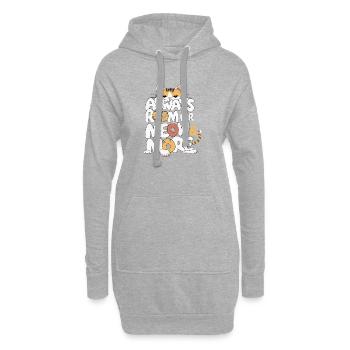 Citation de chat ludique pour les amoureux - Sweat-shirt à capuche long Femme - gris chiné - Devant