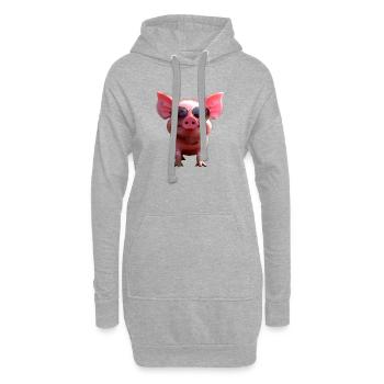 Cochon domestique Cochon Cochon Porcelet Cochon - Sweat-shirt à capuche long Femme - gris chiné - Devant