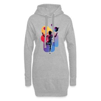Meditating Astronaut Zen Yoga Planet - Hoodie-Kleid - Grau meliert - Vorne